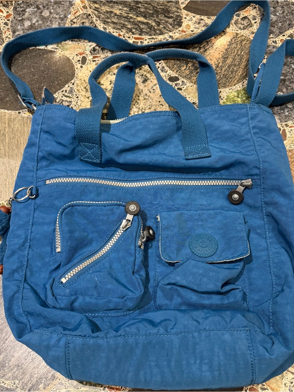 Kipling Blue Nylon Tote Shoulder Crossbody diaper Bag